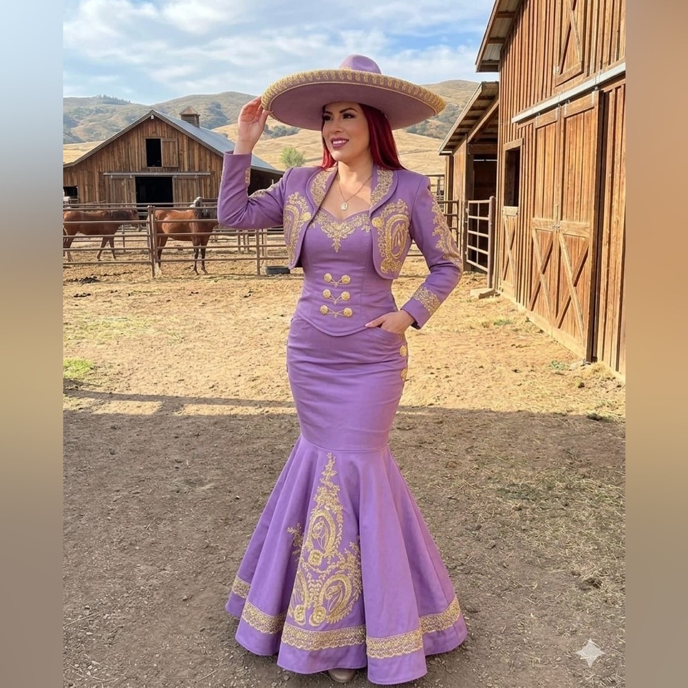 Purple and Gold Charro Dress NO HAT